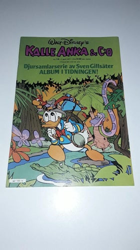 Kalle Anka 1977 nr 14 med bilaga som sitter fast VF-NM