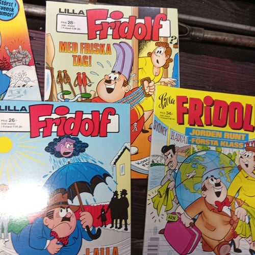 Blandat serietidningspaket: 91:an, Åsa-Nisse, Fridol