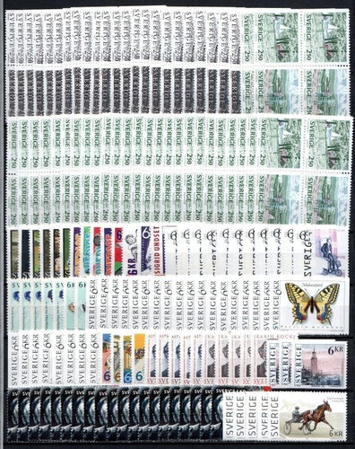 SVERIGE - 50x 22:- Kr postfriskt med 1 fyrablock + 2 märken (1100KR)