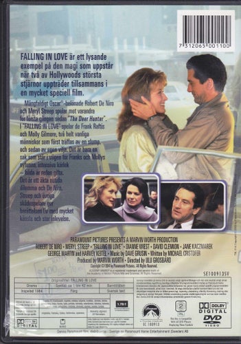 DVD / Falling In Love / Robert De Niro, Meryl Streep / Nära Nyskick