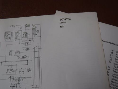 Elschema till Toyota Corona, 1977.