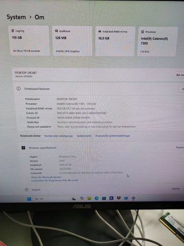 Acer Mini PC Intel Celeron 7305 16GB RAM 119GB Lagring