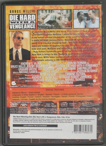 DVD - DIE HARD - WITH A VENGEANCE - MED BRUCE WILLIS