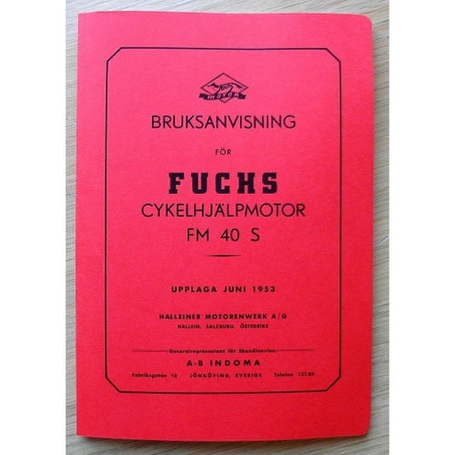 Bruksanvisning / Instruktionsbok till FUCHS FM 40 S Påhängsmotor