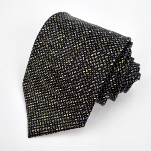 ÄKTA Brioni Sidenslips Siden Silk Slips Svart Guld