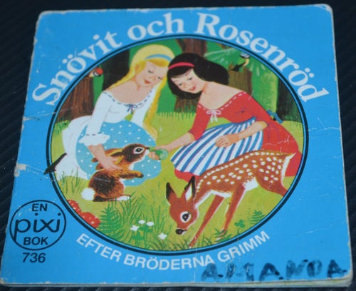 Äldre Pixi bok Snövit och Rosenröd