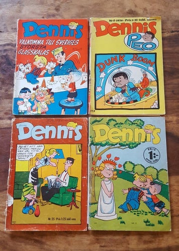Dennis / 1965 - 1970 (Paket med 4 st tidningar / OK Skick)