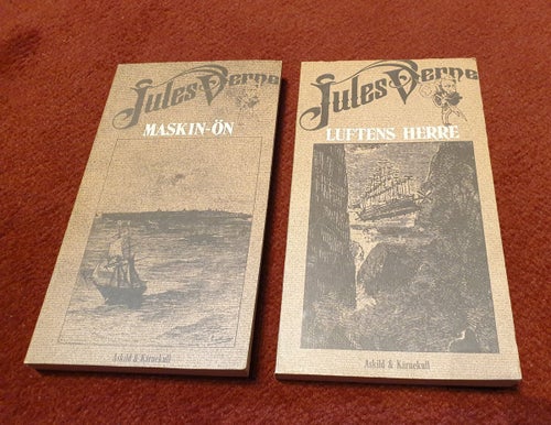 Jules Verne - Maskin-ön FÖRSTA GÅNGEN UTGIVEN, OVANLIG, samt Luftens herre