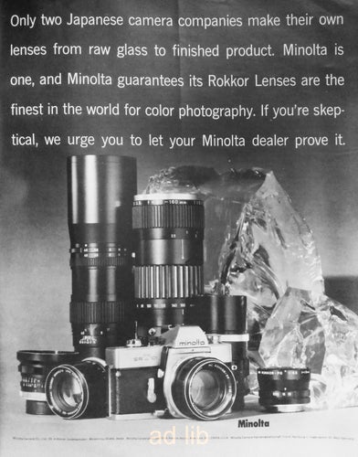 MINOLTA JAPANESE CAMERAS, REKLAMANNONS 1967