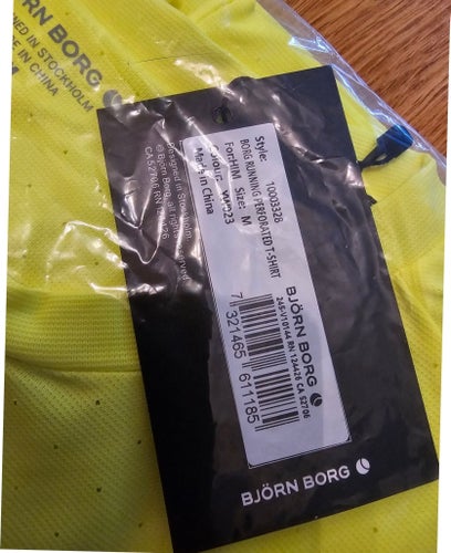 Björn Borg safety gul t-shirt, storlek M