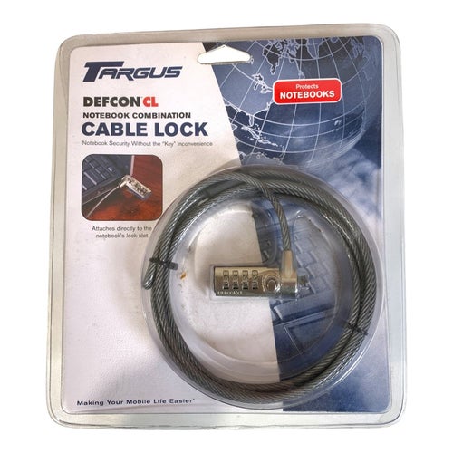 Targus Defcon CL Kabellås för Bärbar Dator Notebook Combination Cable Lock