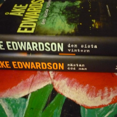BOK, 2 STYCKEN BÖCKER AV ÅKE EDWARDSON, DEN SISTA VINTERN, NÄSTAN DÖD MAN
