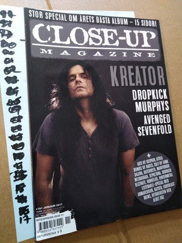 Close-up magazine 2017 nr 191 Kreator Dropkick Murphys Avenged Sevenfold