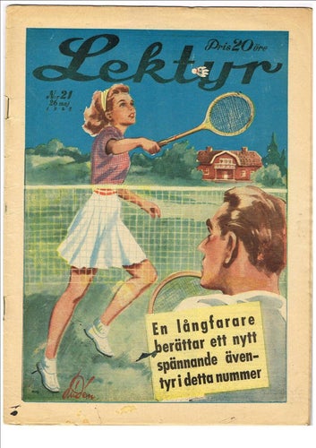 LEKTYR Nr 21 1945 (årg. 23) - omslag: badminton - baksidan: Filimon