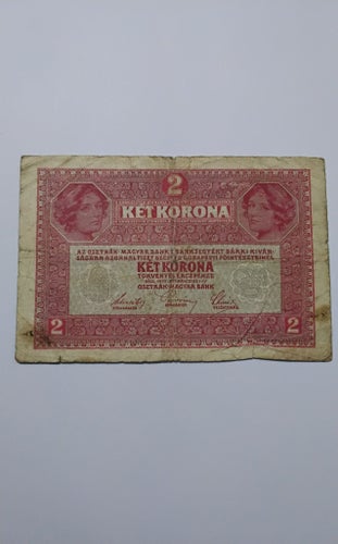 Deutschösterreich Två Kronor Sedel