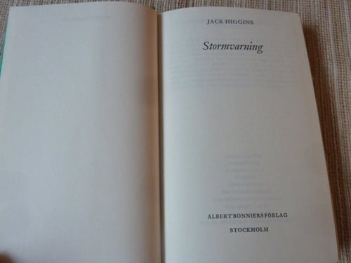 STORMVARNING, J. HIGGINS,1977,  BÖCKER