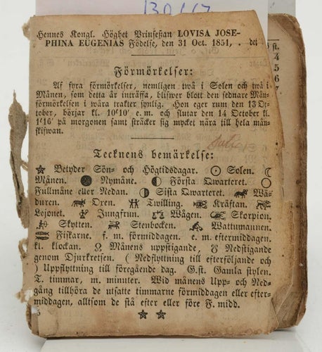 Almanach för skott-året efter frälsarens Christi födelse, 1856. Till Stockholms