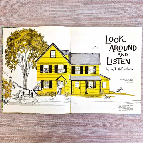 Look Around And Listen 1974 Joy Troth Friedman Illustrated Book