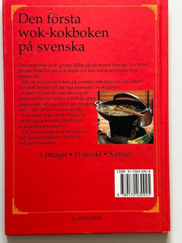 Den första Wok Kokboken på svenska, Info-Books