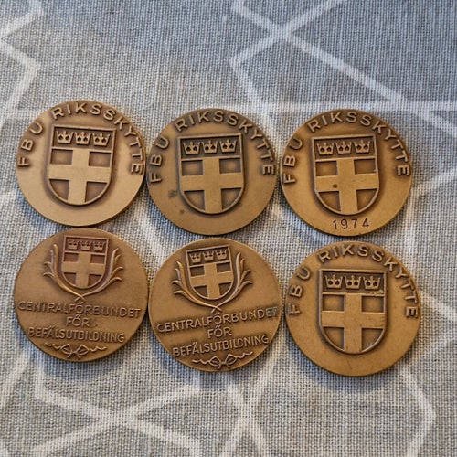 6 st FBU Riksskytte medaljer