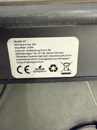 Elscooter H7, 250W (defekt)