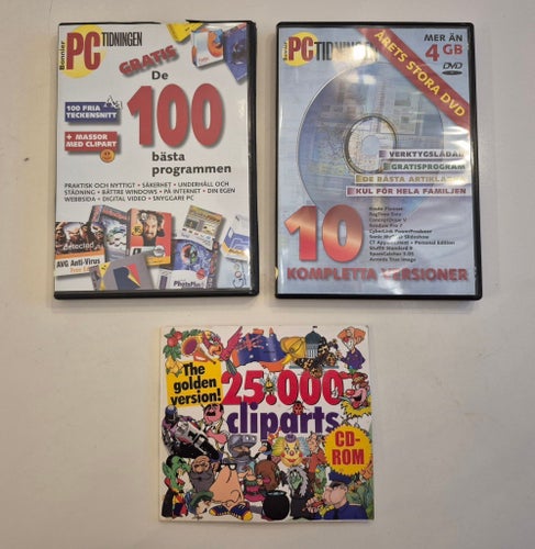 PC Tidningen 2 st CD DVD och 1 CD med 25.000 Cliparts år 2006 Oanvänt