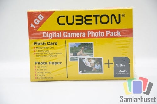 1GB SD Kort - Cubeton - Digital Camera Photo Pack 100 Fotopapper 10x15 Glansig