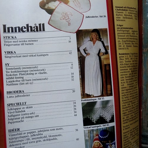 Sömnad och Handarbete 16, 1980 . Med mönsterark . Stora mjuka jultomtar