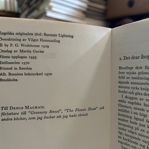 Blixt och dunder av P. G. Wodehouse, bok, Very good plus