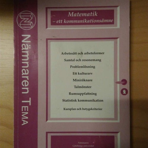 Matematik ett kommunikationsämne av Ronny Ahlström