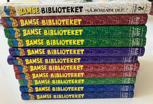 BAMSE - serieböcker 11 stycken, 1973-1978/2005 inbundna, fint skick