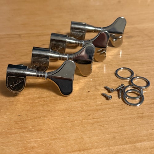 Schaller M4 vintage logo Stämskruvar tuner basgitarr nickel tyskland