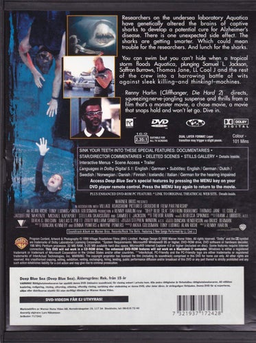 DVD / Deep Blue Sea / Snapcase / Stellan Skarsgård, Thomas Jane / Nära Nyskick