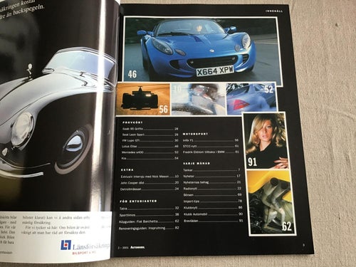 AUTOMOBIL NR 2 2001 LOTUS ELISE,MERCEDES S 400,SAAB 95 GRIFFIN,SEAT LEON SPORT