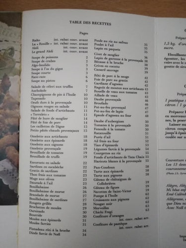 Recueil de la gastronomie provençale Monique Granoux. Bok. Very Fine plus