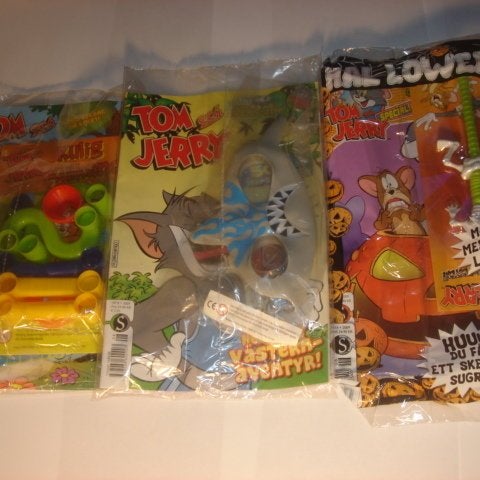 3 st TOM & JERRY I ORIGINAL PLAST m leksak 2009 Nr 6 - 9
