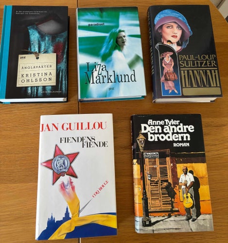 Bokpaket med deckare & romaner – Grisham, Marklund, Guillou m.fl. – 5 böcker