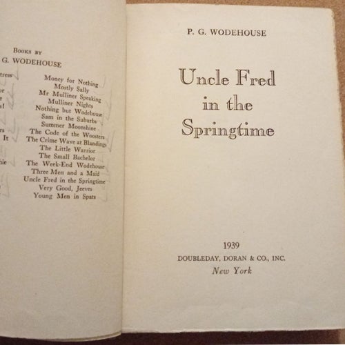 Uncle Fred in the Springtime av P.G. Wodehouse, 1939