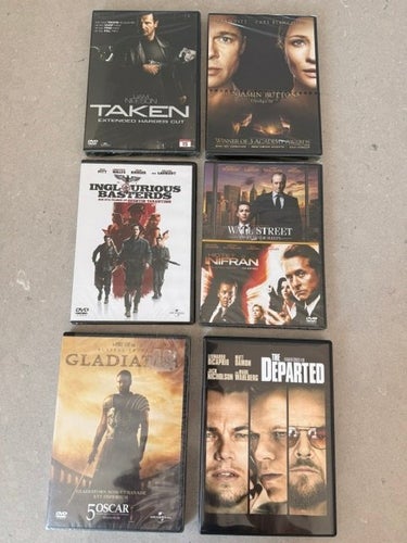 DVD-filmer: Taken, Benjamin Buttons, Inglourious Basterds, Wall Street, Hotell