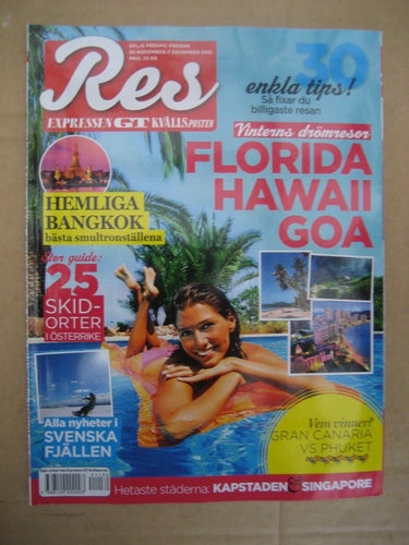 Res Nr:7-2012 (Vinterns Drömresor:Florida, Hawaii, Goa, Gran Canaria vs Phuket,