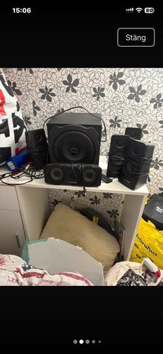 Gaming X Trust högtalarsystem med subwoofer och fjärrkontroll