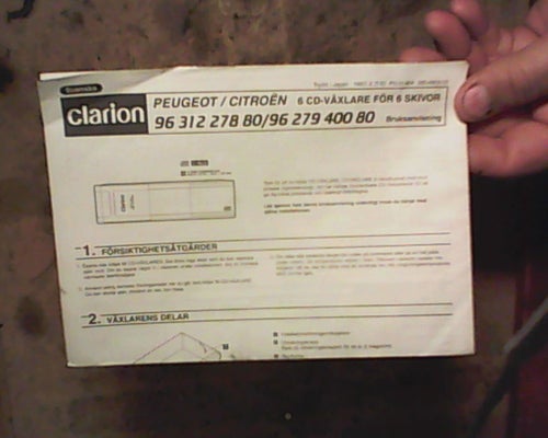 Citroen Xantia, 2000, instruktionsbok häfte för CD växlare Peugeot