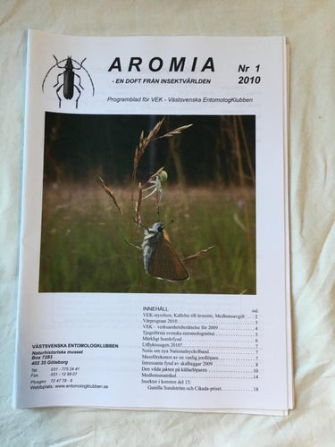 Aromia - En Doft Av Insektsvärlden. VEK - Västsvenska EntomologKlubben 2010