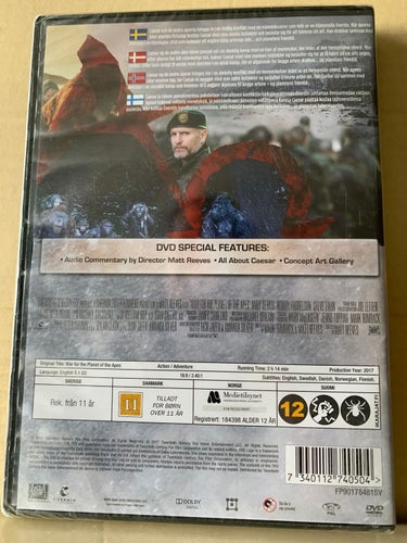 War for the planet of the apes, INPLASTAD, Dvd