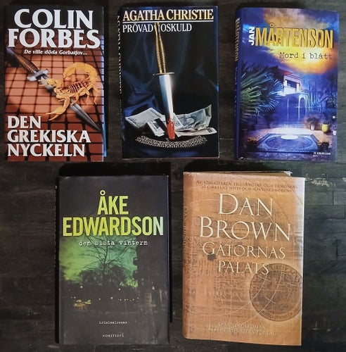 Bokpaket 5 st: Klassiska Deckare & Spänningsromaner – Christie, Brown m.fl.