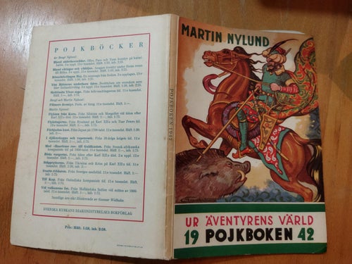 Ur äventyrens värld Pojkboken 1942 av Martin Nylund. Very Fine