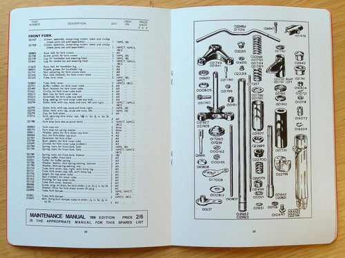 Reservdelskatalog AJS 1956