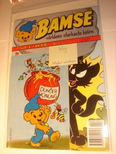 BAMSE 1999 1 (svensk) NY OLÄST KLISTERMÄRKEN