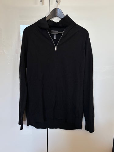 H&M svart half-zip tröja, strl L