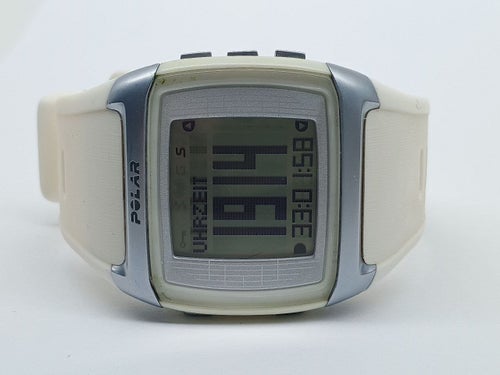 Polar FT60 Fitnessklocka Vitt Silikonarmband + Nytt Batteri – Pulsmätare
